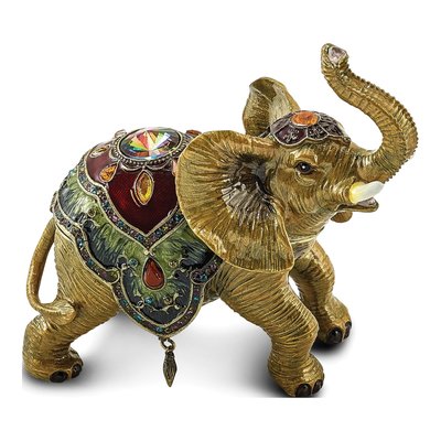 Pewter Elephant Trinket Box & Necklace Set – view 3