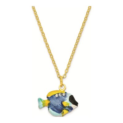 Pewter Blue Tang Fish Trinket Box & Necklace – view 3
