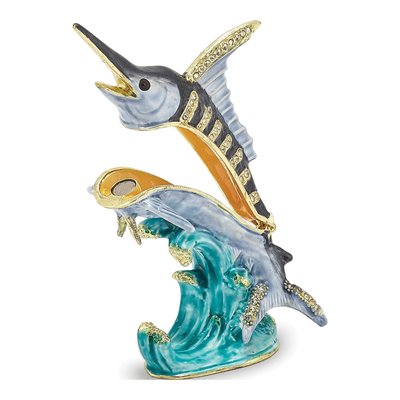 Sammy Swordfish Pewter Trinket Box & Necklace Set – view 2