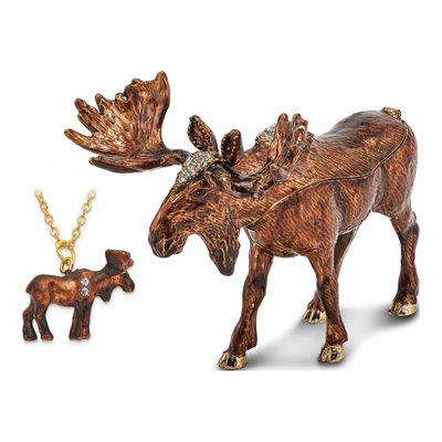 Pewter Moose Trinket Box with 18" Necklace – view 7