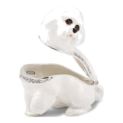 Bichon Frise Pewter Trinket Box with 18in Necklace – view 2