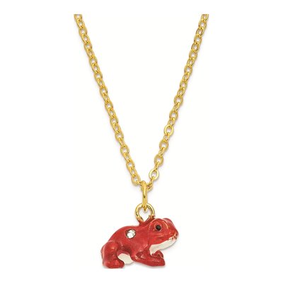 Pewter Crystal Frog Trinket Box & Necklace Set – view 3