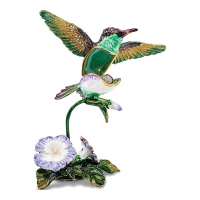 Pewter Hummingbird Trinket Box & Necklace Set – view 2