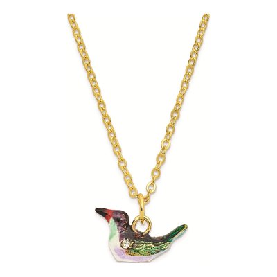 Pewter Hummingbird Trinket Box & Necklace Set – view 3