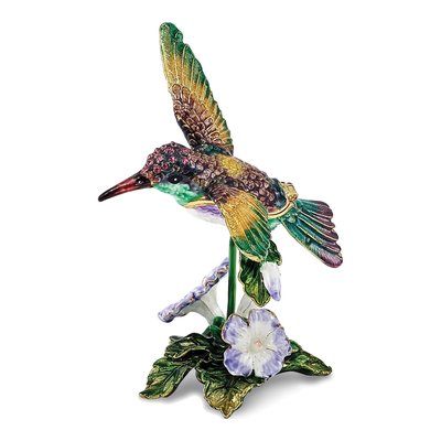 Pewter Hummingbird Trinket Box & Necklace Set – view 4