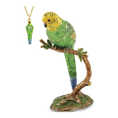 Bejeweled Parrot Trinket Box with 18" Necklace – view 6