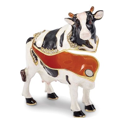 Bejeweled Cow Trinket Box with 18" Necklace – view 2