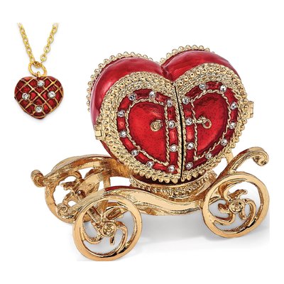 Pewter Scarlet Heart Carriage Trinket Box – view 7