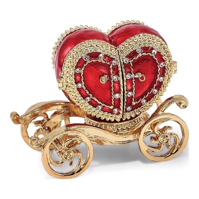 Pewter Scarlet Heart Carriage Trinket Box