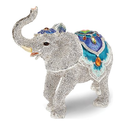 Bejeweled Elephant Trinket Box with Matching Necklace
