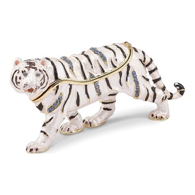 White Tiger MALA Trinket Box & 18" Necklace Set