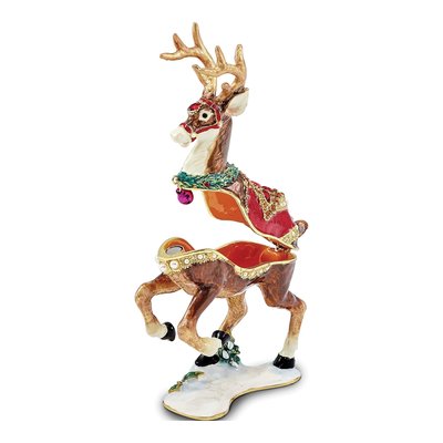 Reindeer Trinket Box with 18" Necklace – view 2