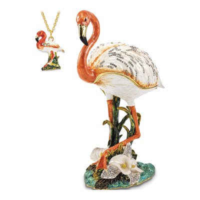 Flamingo Trinket Box with 18-Inch Necklace – view 4