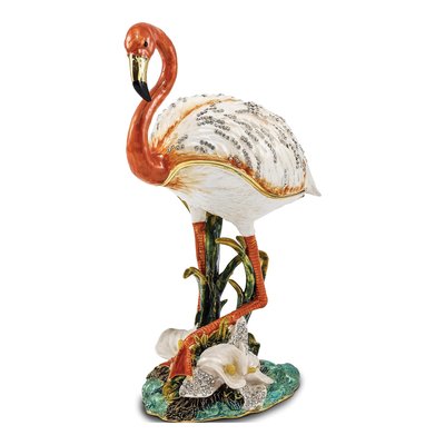 Flamingo Trinket Box with 18-Inch Necklace