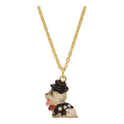 Pewter Tuxedo Dog Trinket Box & 18in Necklace – view 3
