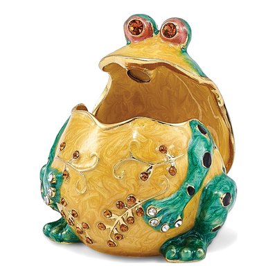 Bejeweled Bullfrog Trinket Box with Necklace – view 2