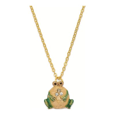Bejeweled Bullfrog Trinket Box with Necklace – view 3