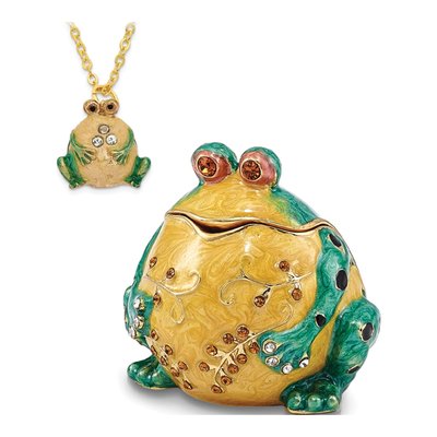 Bejeweled Bullfrog Trinket Box with Necklace – view 4