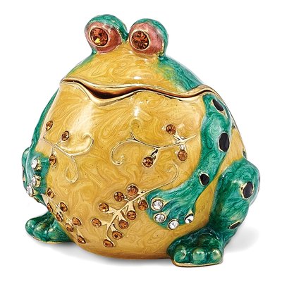 Bejeweled Bullfrog Trinket Box with Necklace