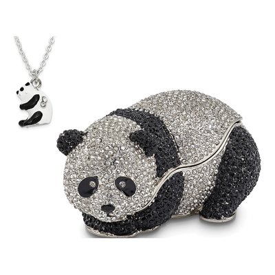 Crystal Panda Trinket Box with 18" Necklace – view 5