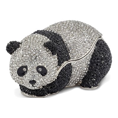 Crystal Panda Trinket Box with 18" Necklace