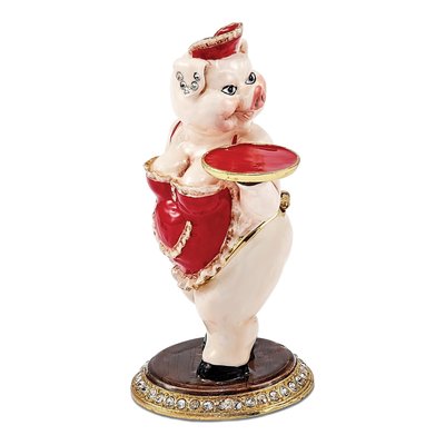 Fancy Nancy Pig Trinket Box with 18" Necklace