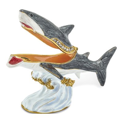 Pewter Shark Trinket Box with 18" Necklace – view 2