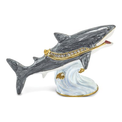 Pewter Shark Trinket Box with 18" Necklace – view 3