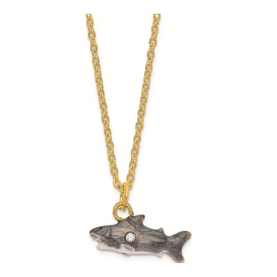 Pewter Shark Trinket Box with 18" Necklace – view 4