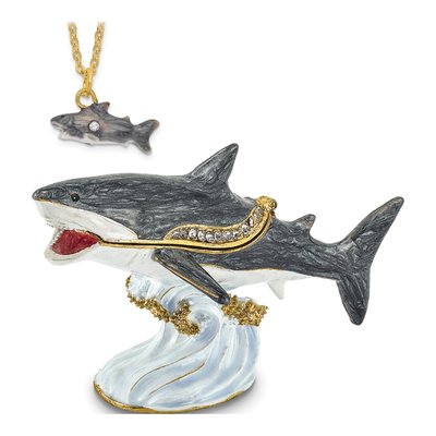 Pewter Shark Trinket Box with 18" Necklace – view 6