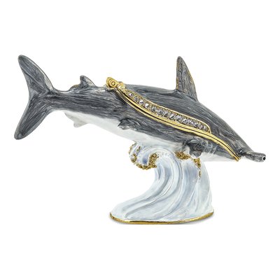 Pewter Hammerhead Shark Trinket Box & 18" Necklace – view 3