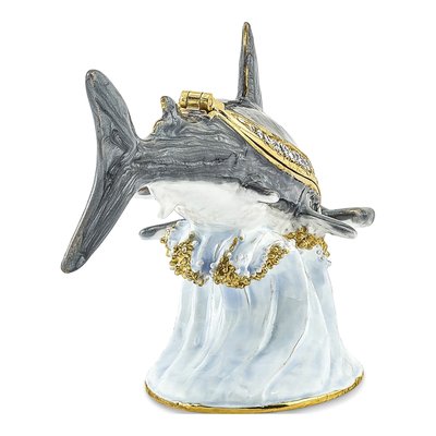 Pewter Hammerhead Shark Trinket Box & 18" Necklace – view 5