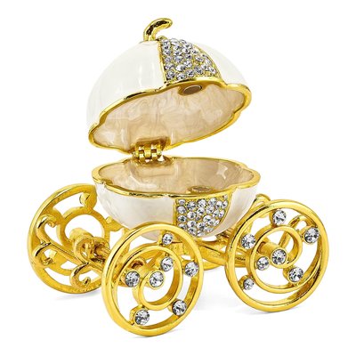 Pewter Pumpkin Coach Trinket Box & Necklace Set – view 2