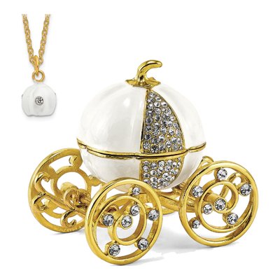Pewter Pumpkin Coach Trinket Box & Necklace Set – view 6