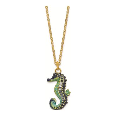 Pewter Seahorse Trinket Box with Necklace – view 4