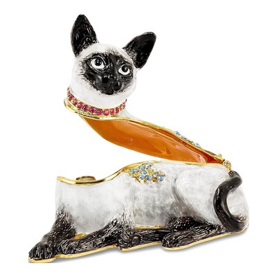 Siamese Cat Trinket Box with 18" Necklace – view 2