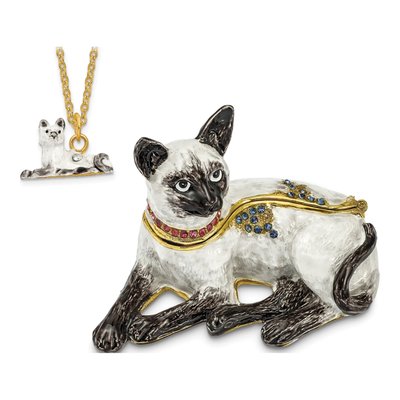 Siamese Cat Trinket Box with 18" Necklace – view 5