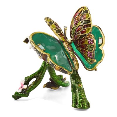 BELLA Butterfly & Orchid Trinket Box w/ Necklace – view 2