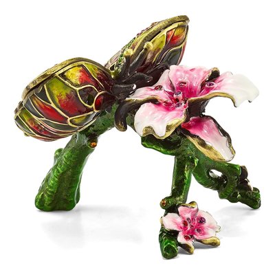 BELLA Butterfly & Orchid Trinket Box w/ Necklace – view 3