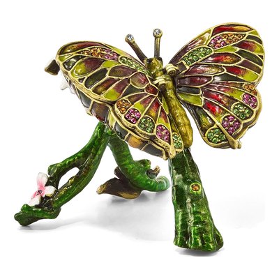 BELLA Butterfly & Orchid Trinket Box w/ Necklace