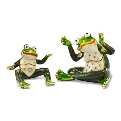 Pewter Frog Trinket Box with 18" Necklace – view 2