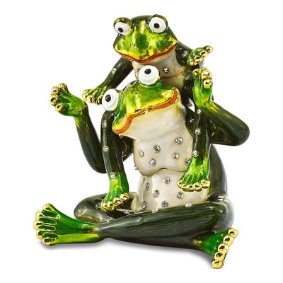 Pewter Frog Trinket Box with 18" Necklace