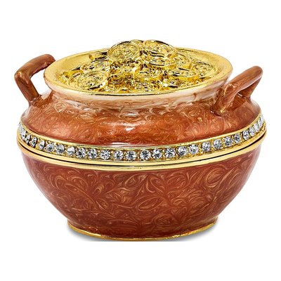 Pot of Gold Trinket Box with 18" Necklace