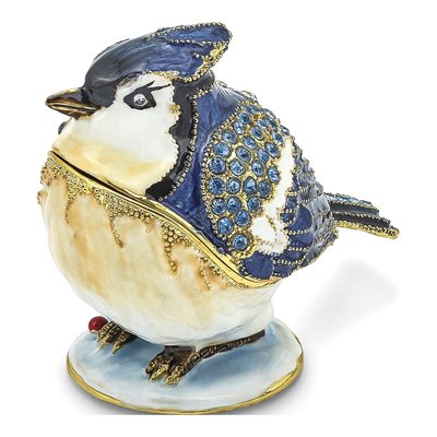 Pewter Blue Jay Trinket Box with Necklace – view 3