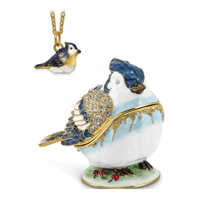 Pewter Blue Jay Trinket Box with Necklace – view 7