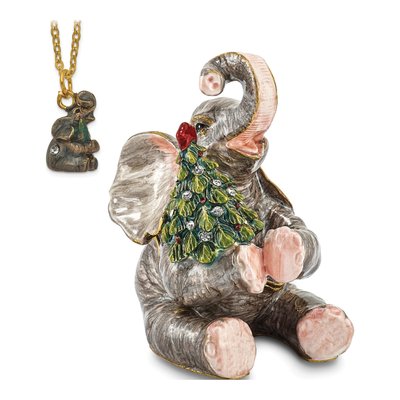 Pewter Elephant Trinket Box with 18" Necklace – view 4