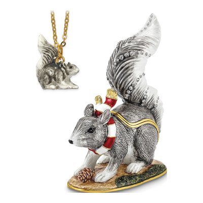 Grey Squirrel Trinket Box & Necklace Set – view 4
