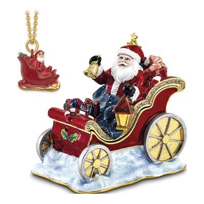 Cruisin' Santa Trinket Box with 18" Necklace – view 6