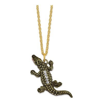 Crocodile Trinket Box with 18" Necklace – view 4