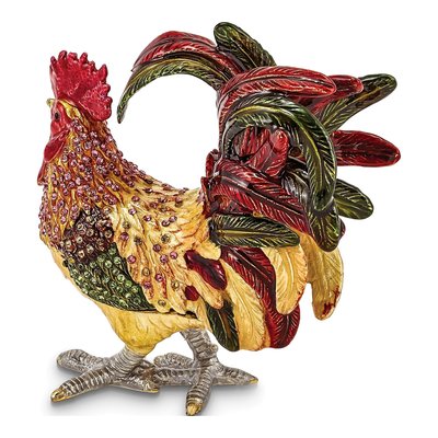 Pewter Rooster Trinket Box with Necklace – view 5